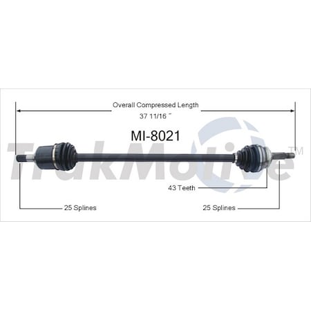 Surtrack Axle Cv Axle Shaft, Mi-8021 MI-8021